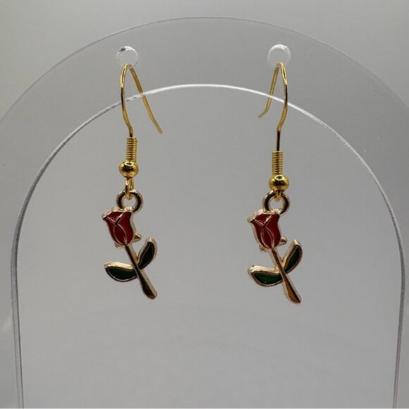 Jewelry - New handcrafted 14k Gold Plated “Rose Bloom” Earrings